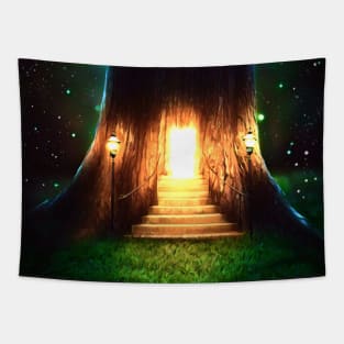 Welcome To My Tree House (Fairy Tree House) Tapestry