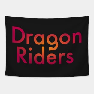 Cranberry Orange Dragon Riders Text Design Tapestry