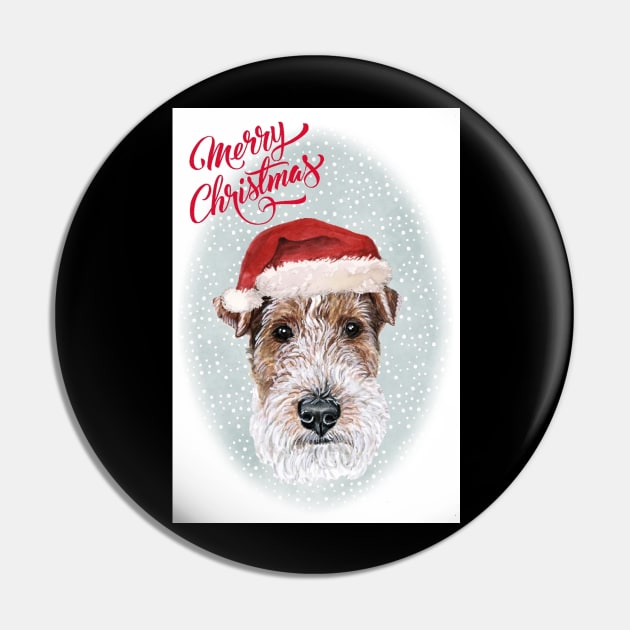 Merry Christmas Santa Dog Pin by Puppy Eyes