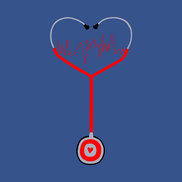 Heartbeat Stethoscope by Art by Deborah Camp