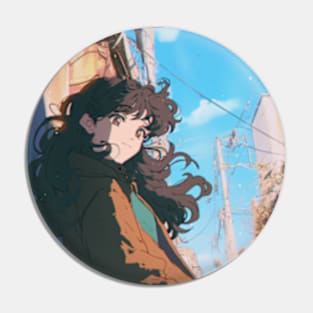 Lofi Anime Girl Pin