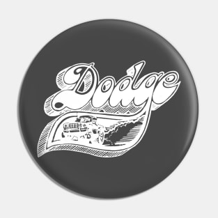 Vintage Dodge Pick-Up Art (White on Asphalt) Pin