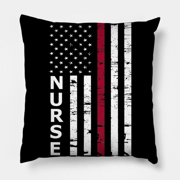 American Flag Nurse TShirt - Patriotic Nurse Pillow by AKSA shop