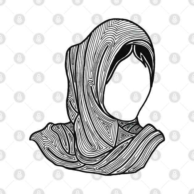 Woman in hijab line design by calenbundalas