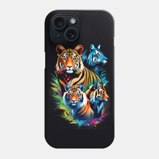 Tiger Symphony: A Kaleidoscope of Feline Majesty Phone Case