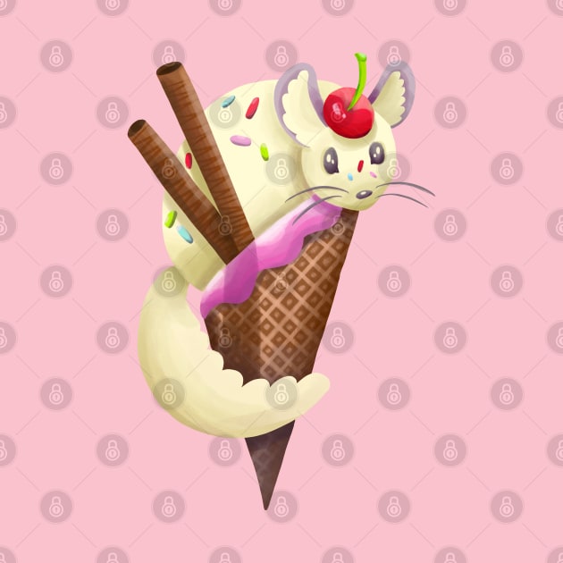 Vanilla Chinchilla Ice Cream Sundae by narwhalwall