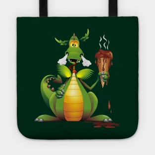 Dragon Cartoon with Melted Ice Cream Tote