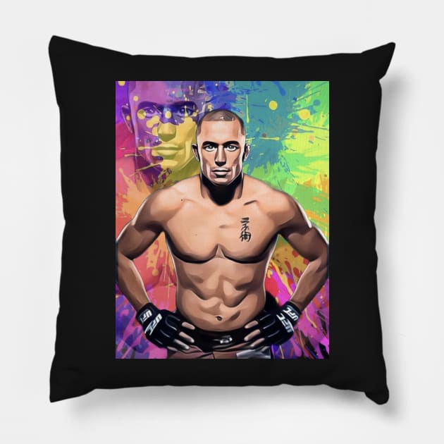 Georges St-Pierre Pillow by TheLaundryLady