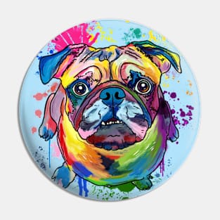 Splatter Paint Pug Pin