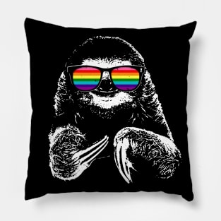 Gilbert Baker LGBTQ Pride Sloth Rainbow Flag Sunglasses Pillow