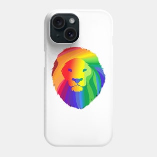 Cute Colorful Rainbow Lion Shape Head Drawing Phone Case