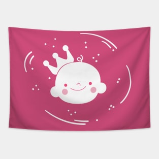 Cute Little Prince Baby with Crown Tapestry