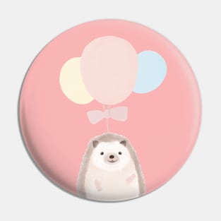 cute hedgehog with balloon Pin