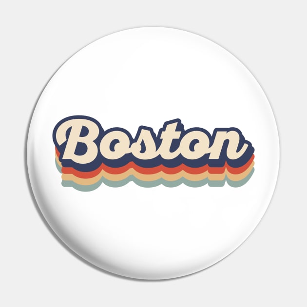 Boston Vintage Colors Pin by DetourShirts