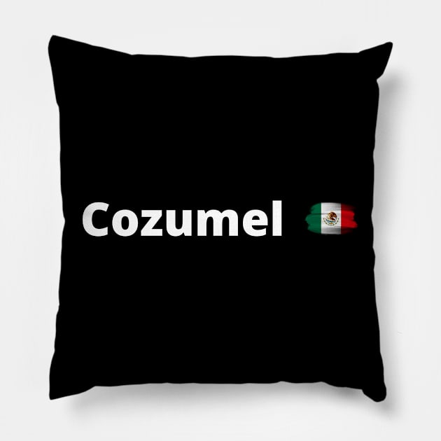 Special holiday in Cozumel Mexico, Mexican flag Pillow by johnnie2749
