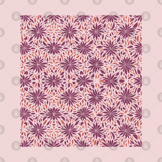 Seamless floral pattern with flowers and leaves by webbygfx