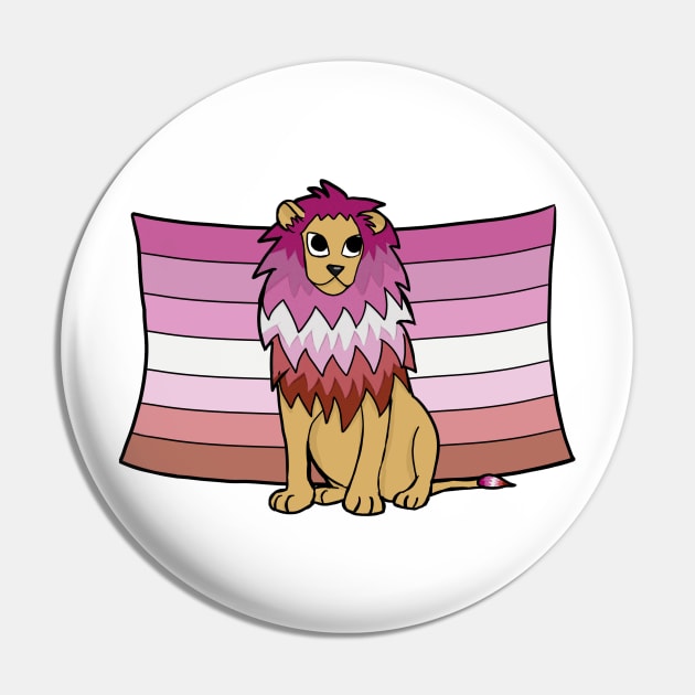 Lesbian Pride Lion Pin by marzipanpond