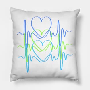 Neon Heart Beats Pillow