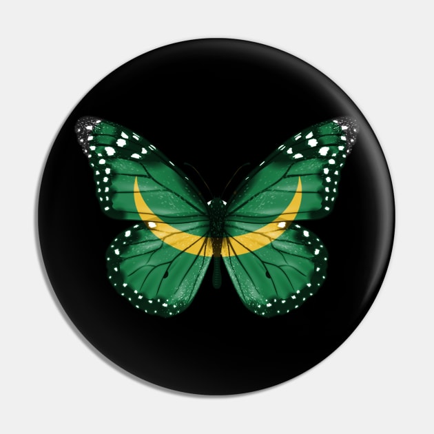 Mauritanian Flag  Butterfly - Gift for Mauritanian From Mauritania Pin by Country Flags