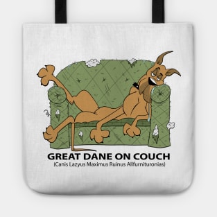 Great Dane On Couch Tote