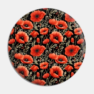 Red Poppies Watercolor Pattern #1 Pin