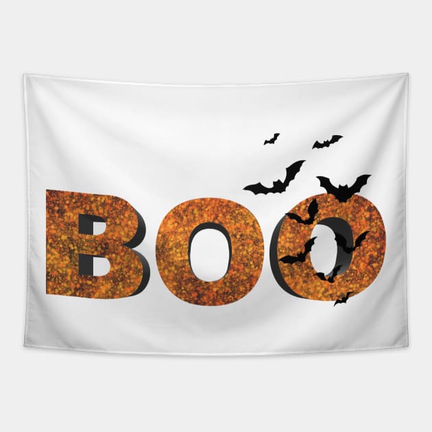 Scary 3D letters "Boo" Tapestry by magenta-dream