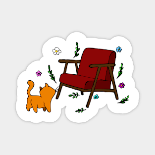 Cat and chair Magnet