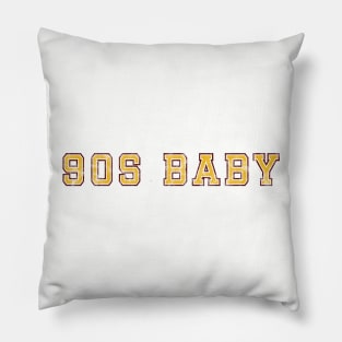 90s Baby Burgundy and Yellow Pillow