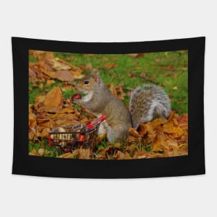 squirrel with shopping cart Tapestry