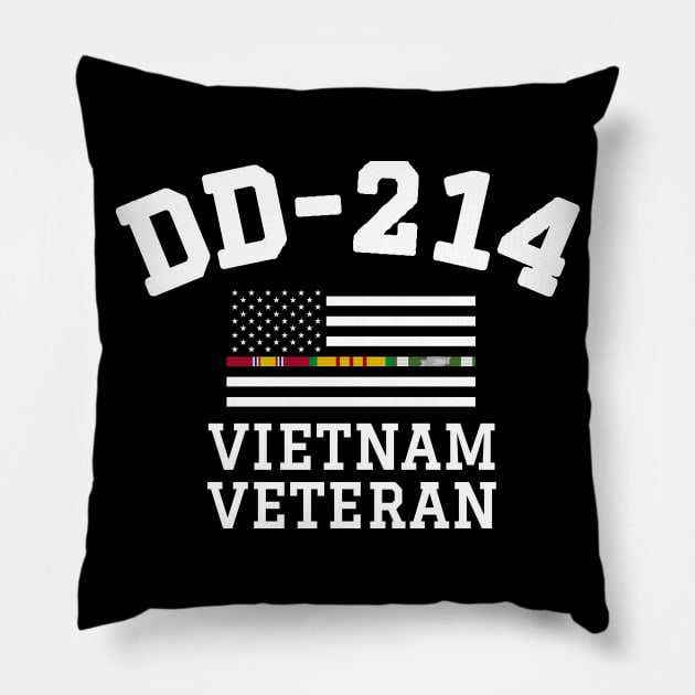 DD-214 Alumni Vietnam Veteran Thin Line Flag Pillow by Revinct_Designs