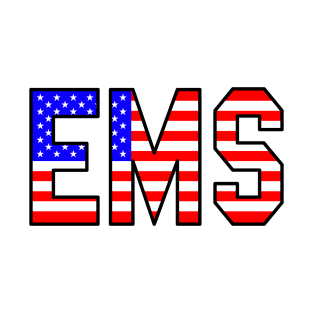 EMS in USA flag Highschool style T-Shirt