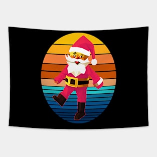 Retro Vintage Pink Santa Claus Tapestry