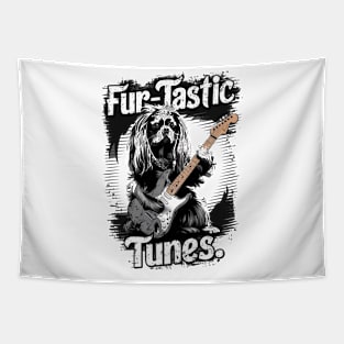 Rockin' Pup: Fur-Tastic Tunes Guitar Design Tapestry