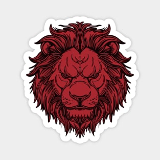 Red lion with mane Magnet