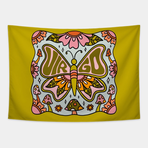 Virgo Butterfly Tapestry by Doodle by Meg