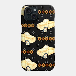 Retro Yellow Car on Black Phone Case