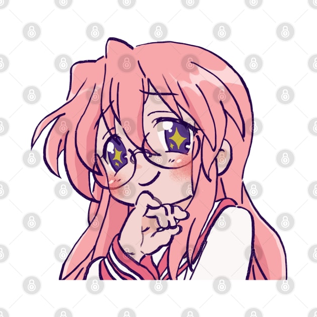 pink pastel starry eyed takara miyuki / lucky star by mudwizard