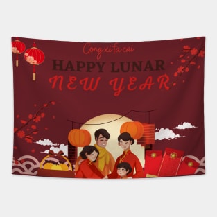 Happy Lunar New Year Tapestry