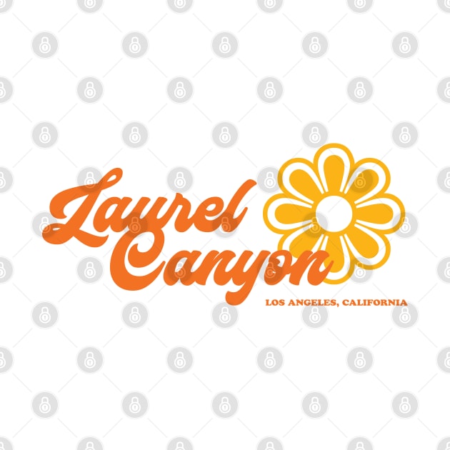 Retro Laurel Canyon flower logo - orange by retropetrol