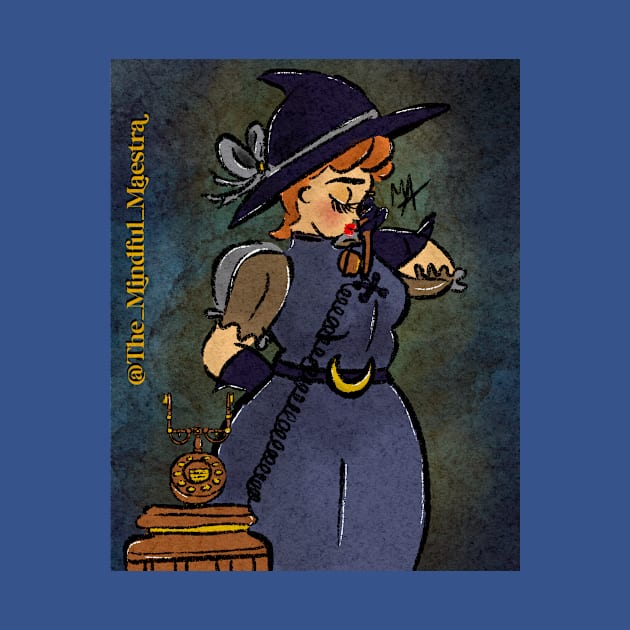 Witch on the phone by The Mindful Maestra
