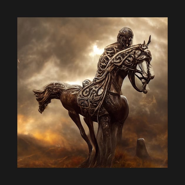 celtic statue riding a horse by heartyARTworks