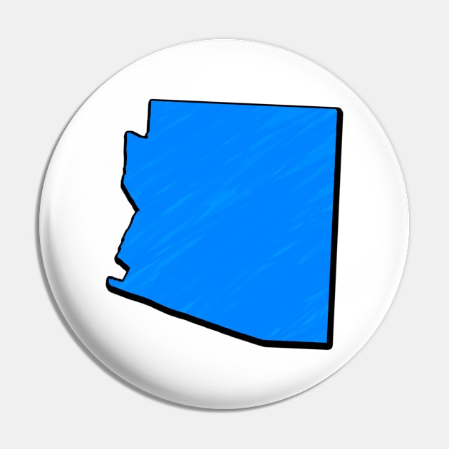 Bright Blue Arizona Outline Pin by Mookle