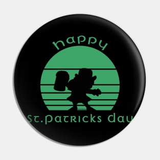 Happy St Patricks Day Leprechaun Pin