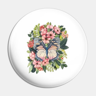 Butterfly in Flowers 3 Pin