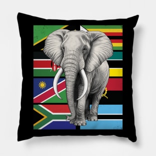 Elephant Flags of Southern Africa Pillow