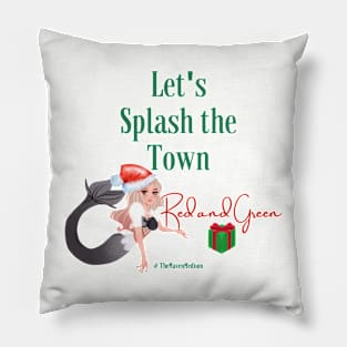 The Maven Medium- Splash the Town Red and Green Pillow