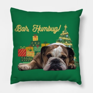 Bah, Humbug! Christmas English Bulldog Pillow