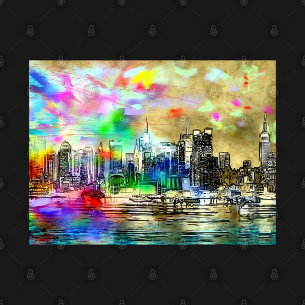 New York Rainbow Skyline by danieljanda
