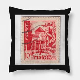 Red Moroccan Stamp, 1950 Pillow