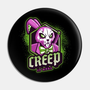 Creep It Real Halloween Bunny Samurai Pin